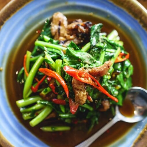 Chinese Broccoli with Marinated Pork